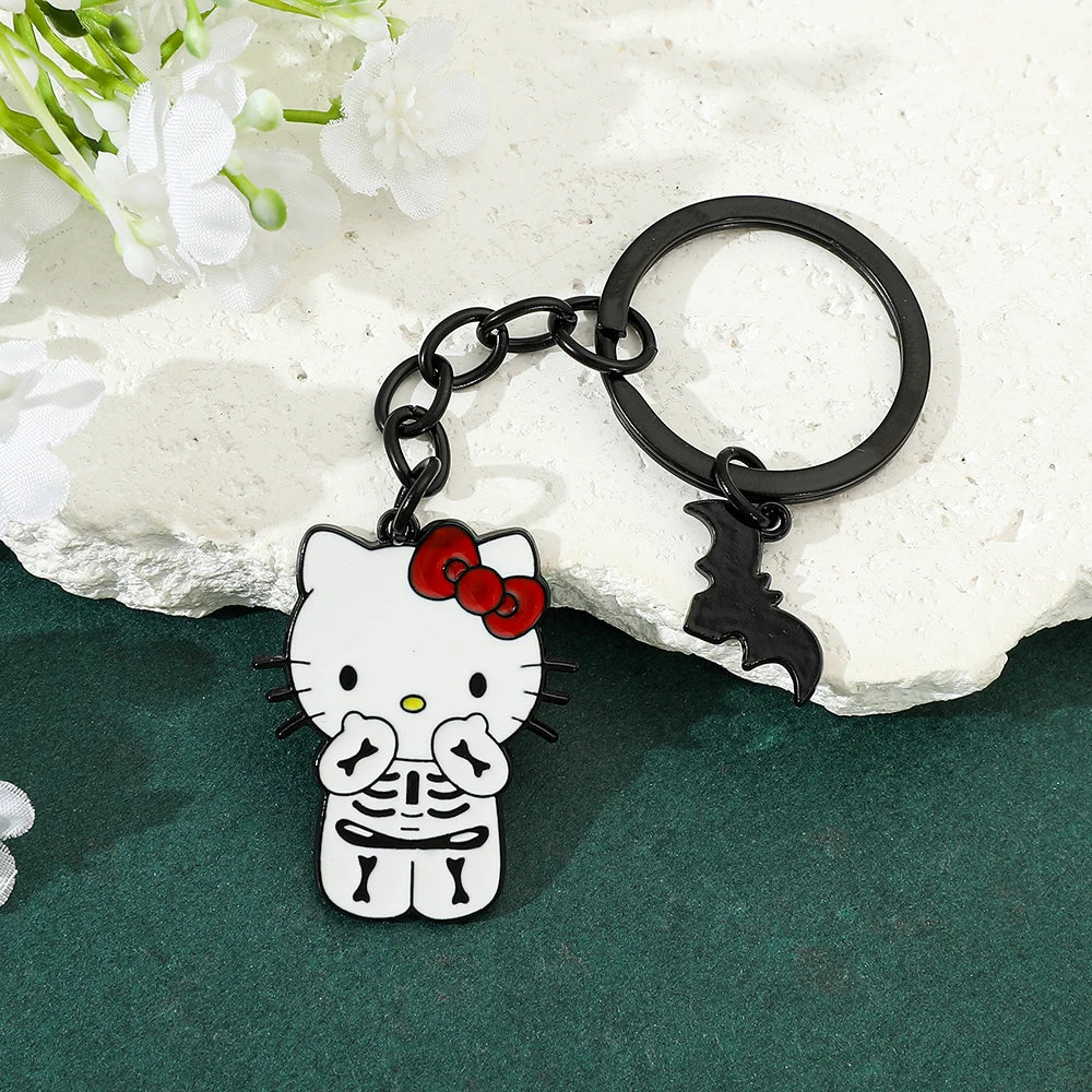 Hello Kitty Skeleton Keychain